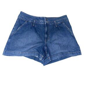 Lee Womens Denim Shorts Size 14 Medium High-Waisted Button Fly Blue Casual Summe